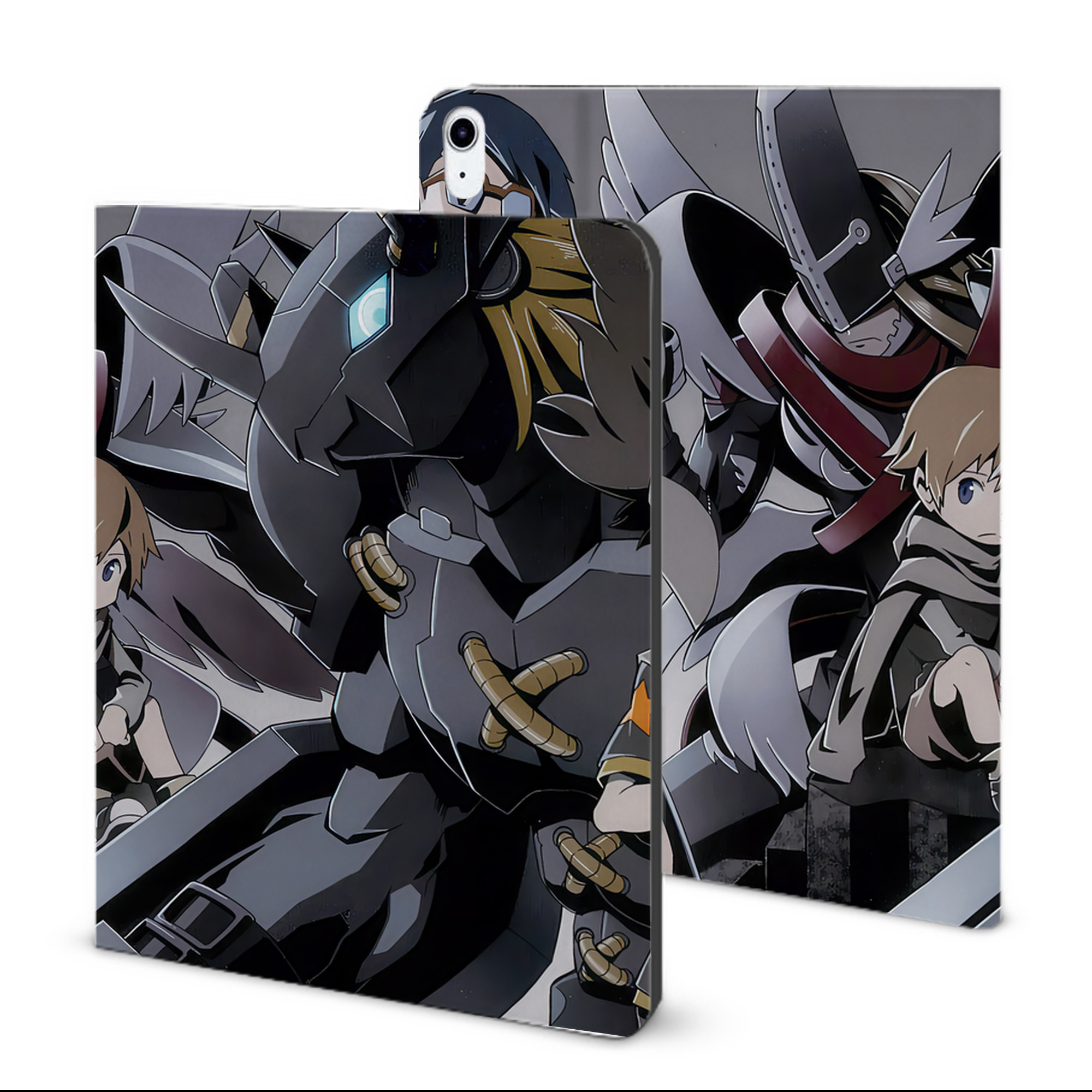 （画像用） Digimon デジタルモンスター/デジモン IPad ケース ブック型 PUレザー TPU 耐衝撃 軽量 薄型 ペン収納なし 全面保護 IPad 各モデル対応